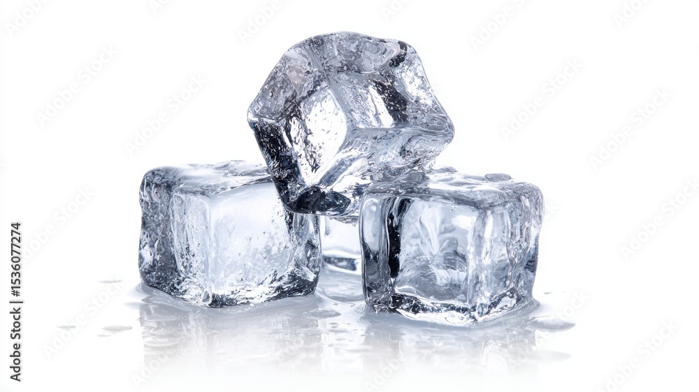Aufkleber ice cubes arranged with water droplets, creating a refreshing visual effect.
