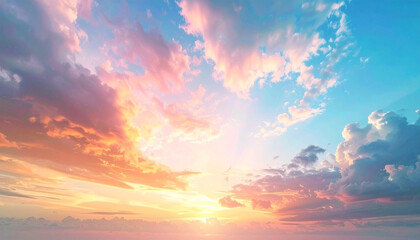 Fototapeta premium Beautiful sunset sky Nature sky backgrounds