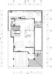 Drawing housing layout furniture layout floor layout 1 vector format