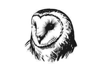Barn Owl hand drawn sketch vector illustration © Shutoda
