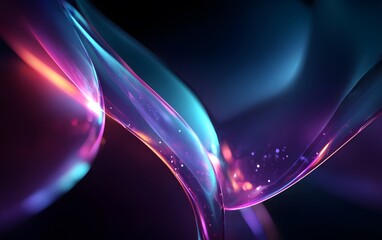 Abstract Flow of Neon Colors with Soft Glowing Lines