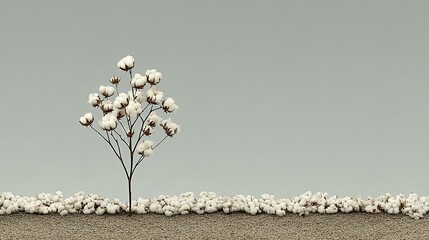 Cotton plant specimen against a neutral backdrop.