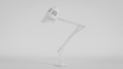 Modern black adjustable desk lamp with industrial design, isolated on neutral background. Ideal for home office, workspace, or studio lighting. Minimalist, functional, and stylish.