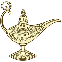 Golden Candle Holder with Detailed Engravings
