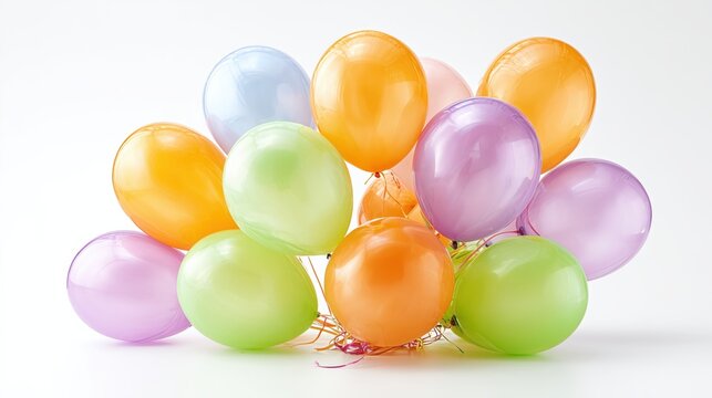 A colorful assortment of balloons in various pastel shades, perfect for parties and celebrations, adding joy to any occasion.