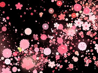 夜桜イメージの和風背景