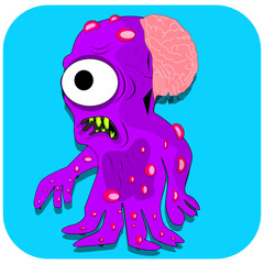 A set of cute and gross alien monsters with weird expressions, big eyes, green slime, and unique body shapes. Perfect for games, stickers, and creative projects