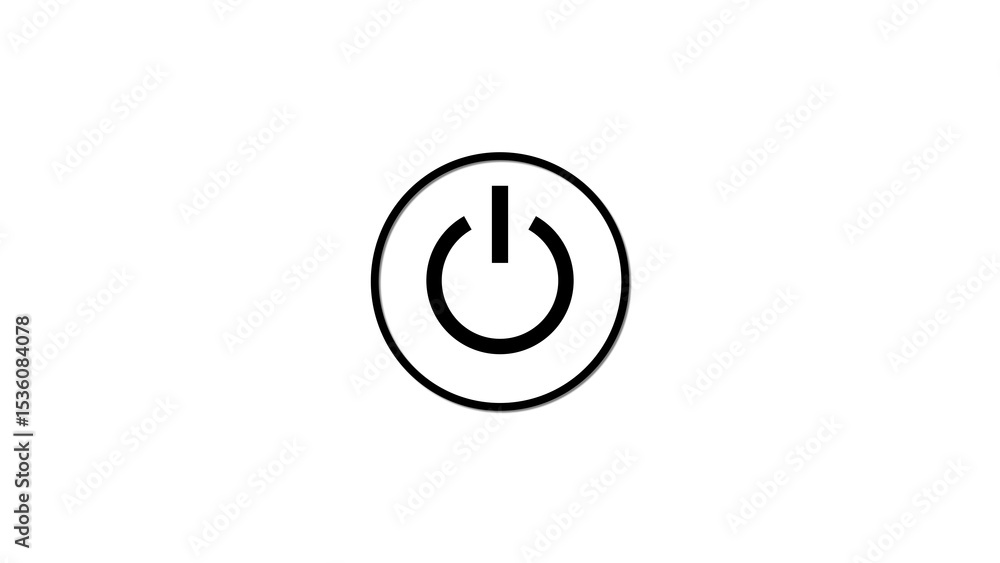 Poster minimalist power button symbol on white background a graphic illustration concept for digital user i