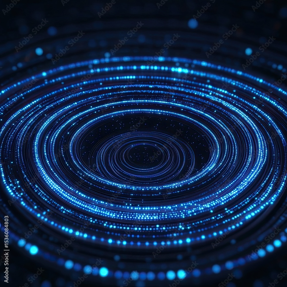 Aufkleber abstract blue circles of light creating an illumination effect