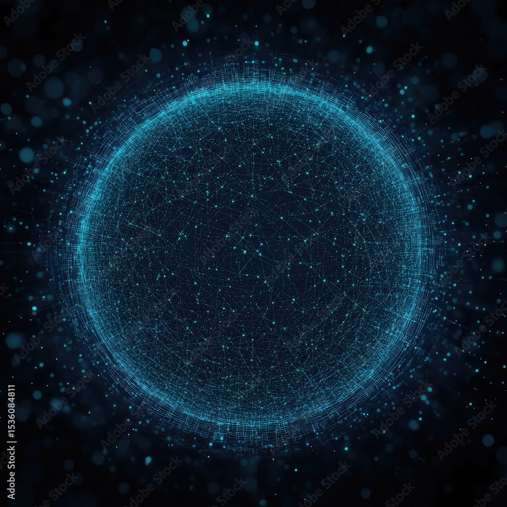 Aufkleber vibrant digital sphere representing global connection and data flow