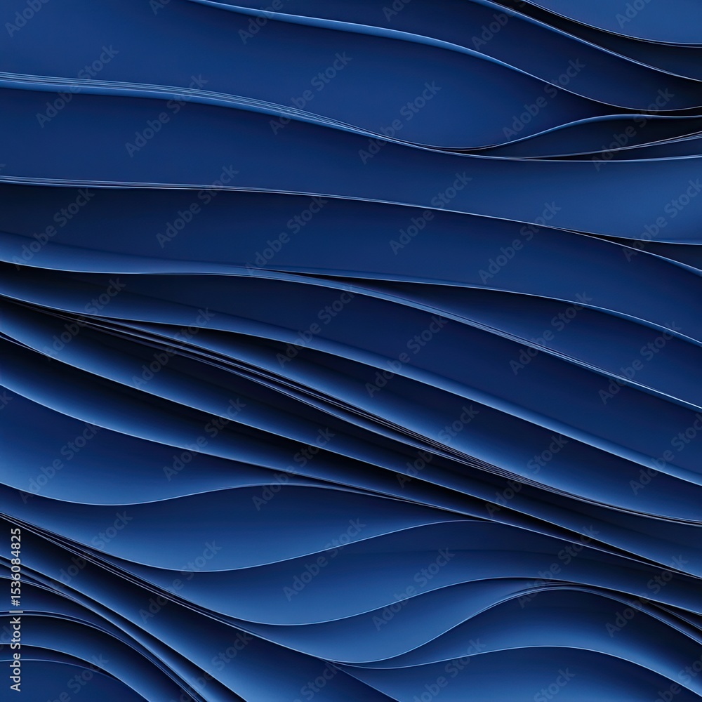 Aufkleber deep blue abstract waves with soft curves and smooth textures