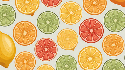 Obraz premium Vibrant Citrus Fruit Pattern: A Zesty Background