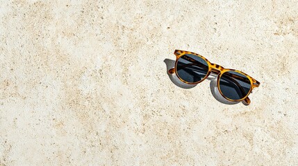 Stylish sunglasses resting on a light beige surface.