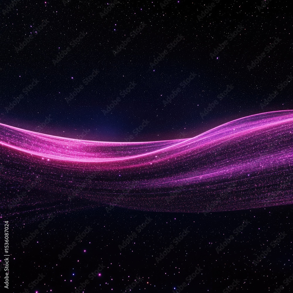 Aufkleber abstract pink wave with sparkles on black background for design use