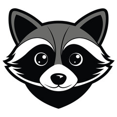 Expressive raccoon face showcases its distinctive black and white mask and gray fur