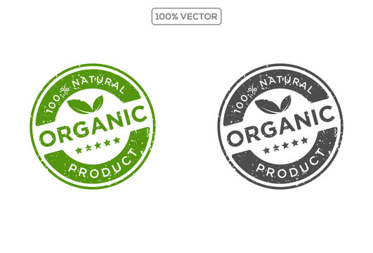 Organic product - 100% Natural logo template illustration