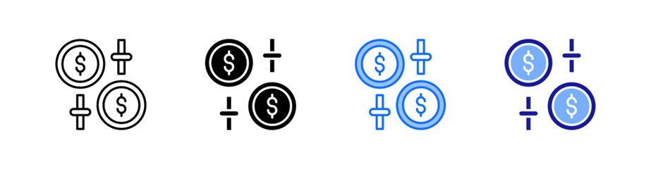 Trade Multiple Style Icon Set Vector 