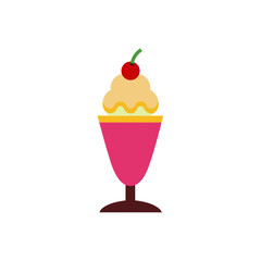 ice cream sundae on white background  