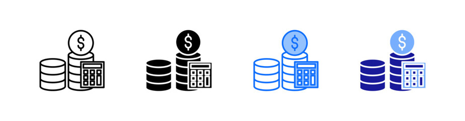 Accounts Multiple Style Icon Set Vector 
