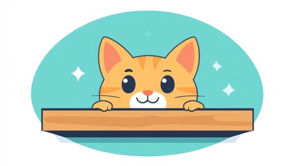 Adorable Orange Tabby Kitten Pixel Art Illustration