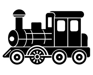 Toy Train icon silhouette vector illustration