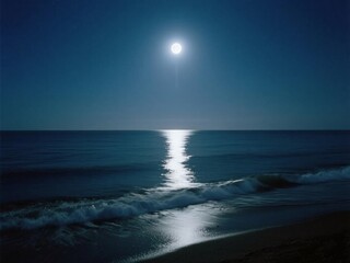 moon and sea