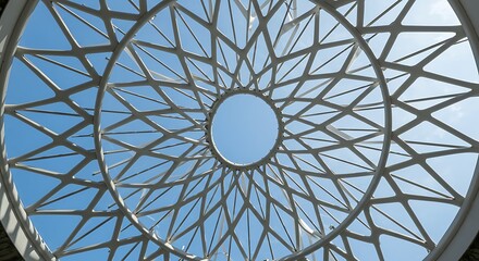 Fototapeta premium circular roof that forms like a spider web