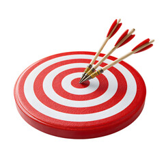 Arrows strike bullseye in striking composition
