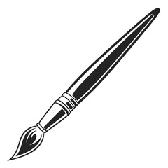 Naklejka premium Vintage Paintbrush Vector Illustration A Classic Black and White Design Perfect for Artistic Projects, Logos, and More