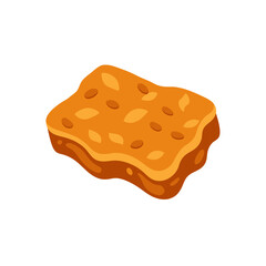 peanut brittle slab on white background 