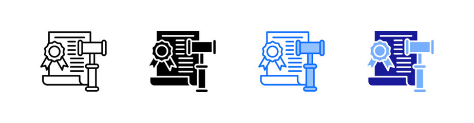 Legal Paper Multiple Style Icon Set Vector 
