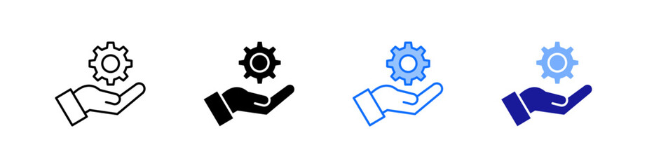 Setting Multiple Style Icon Set Vector 