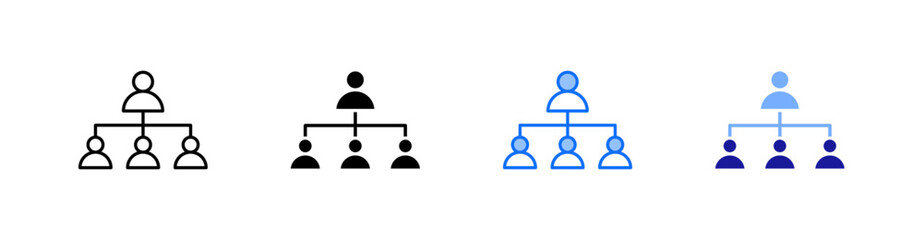 Team Leader Multiple Style Icon Set Vector 