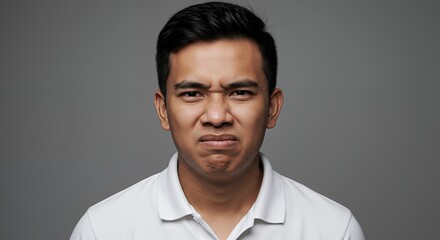 Portrait of a Man Showing Disgust