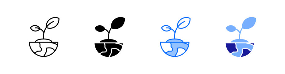 Environmental Multiple Style Icon Set Vector 