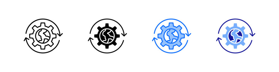 Sustainable Development Multiple Style Icon Set Vector 