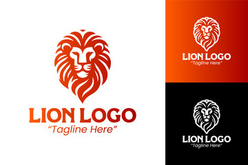 Dynamic Lion Logo with Orange and Black for Eye-Catching Branding
