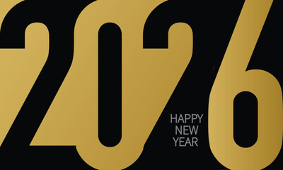 2026 Happy New Year Background Design. Greeting Card, Banner, Poster. Vector Illustration.