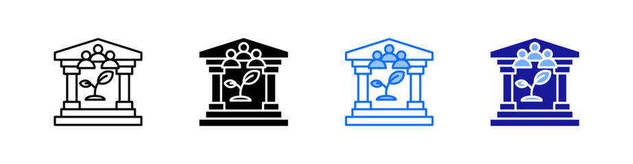 Esg Multiple Style Icon Set Vector 