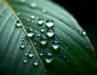 water drops on leaf
