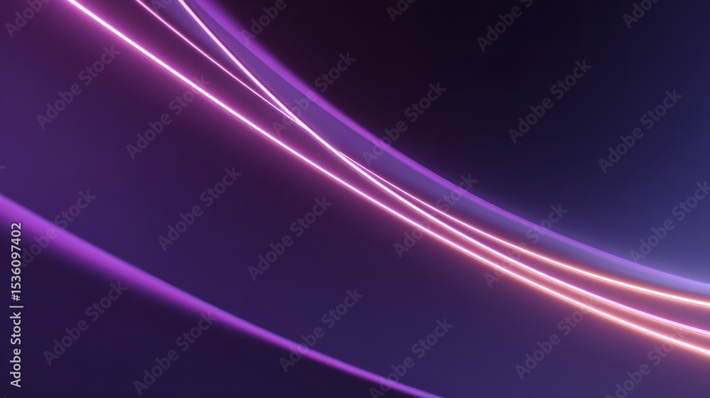 Poster abstract curved lines with gradient colors on dark background