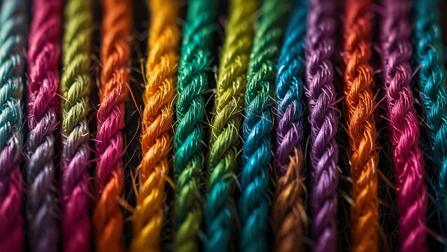 Colorful Macro Close-Up of Tightly Woven Threads
