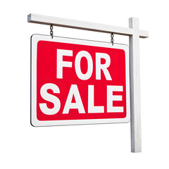 Red For Sale sign hangs prominently