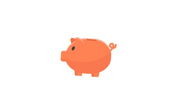 Animated piggy bank icon representing savings, financial planning, and money management. Ideal for use in banking apps, fintech platforms, personal finance tutorials, educational content, and e-commer