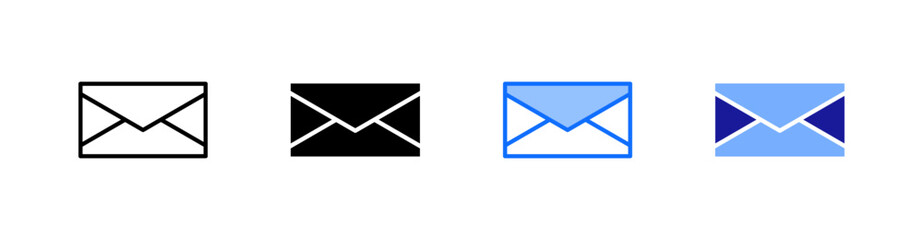 Message Multiple Style Icon Set Vector 