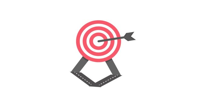 Animated target icon representing goals, precision, and strategic focus. Perfect for business presentations, marketing plans, productivity apps, sales funnels, and project management content. This cle