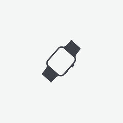 Flat front-view smartwatch illustration in dark gray with clean, modern design. Minimalist style vector on white background, ideal for tech, UI, or wearable design projects.