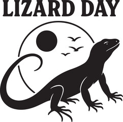 Lizard Day Celebration Silhouette