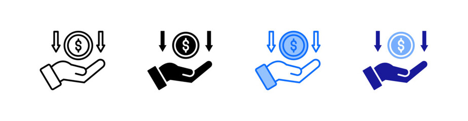 Income Multiple Style Icon Set Vector 