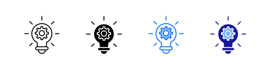 Idea Multiple Style Icon Set Vector 